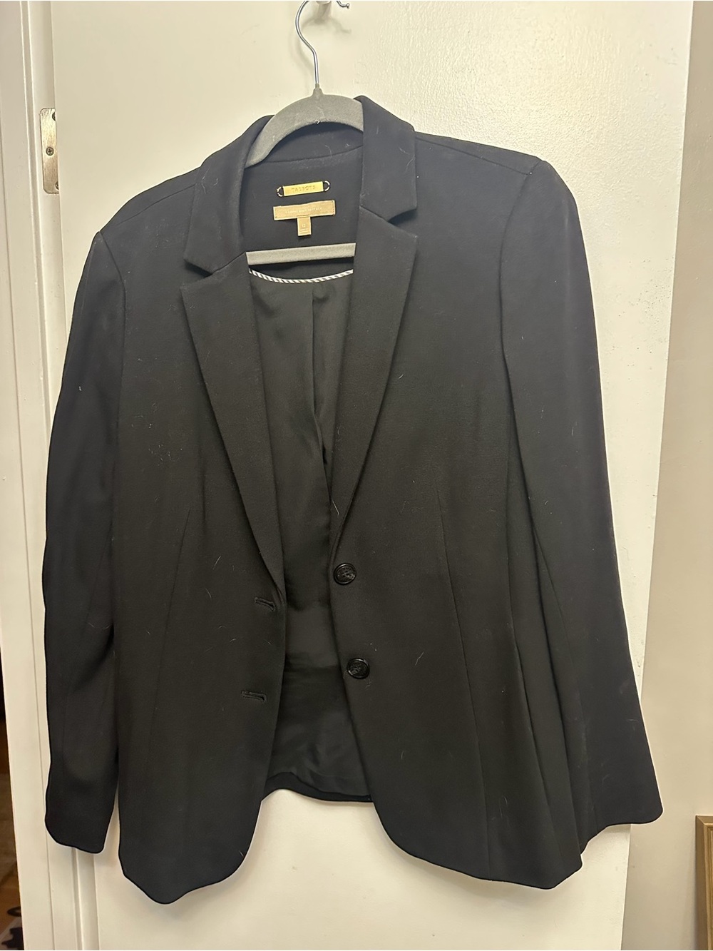 Black Womens Two-Button Blazer Talbots